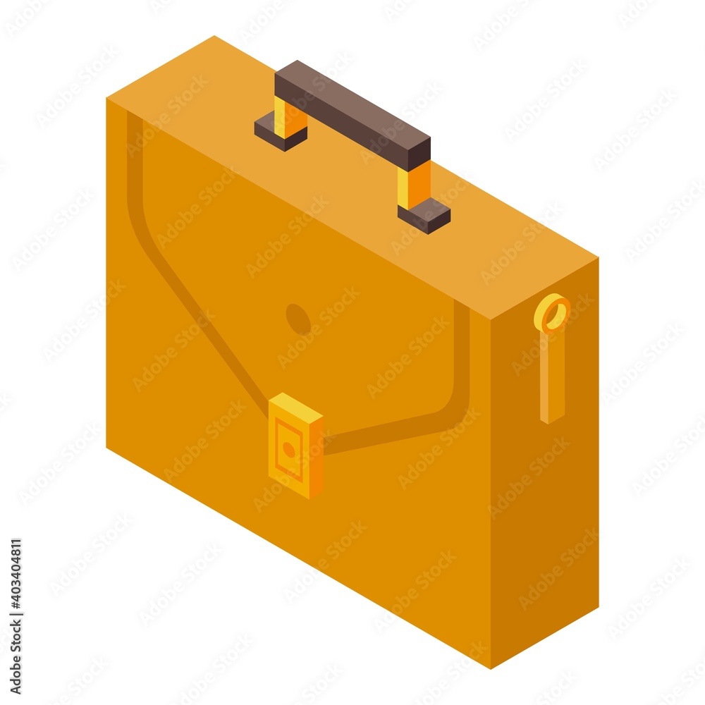 Poster briefcase icon. isometric of briefcase vector icon for web design isolated on white background