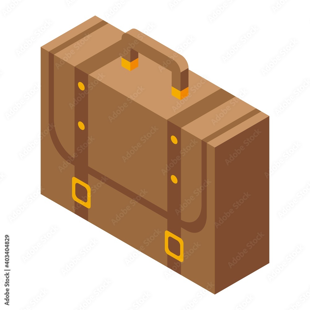 Poster briefcase bag icon. isometric of briefcase bag vector icon for web design isolated on white backgrou