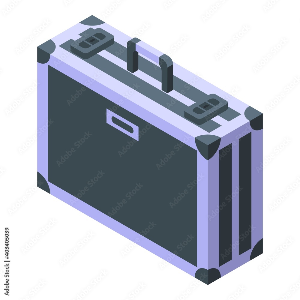 Poster baggage briefcase icon. isometric of baggage briefcase vector icon for web design isolated on white 