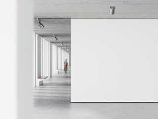 Wall in empty art gallery for painting canvas 3d rendering