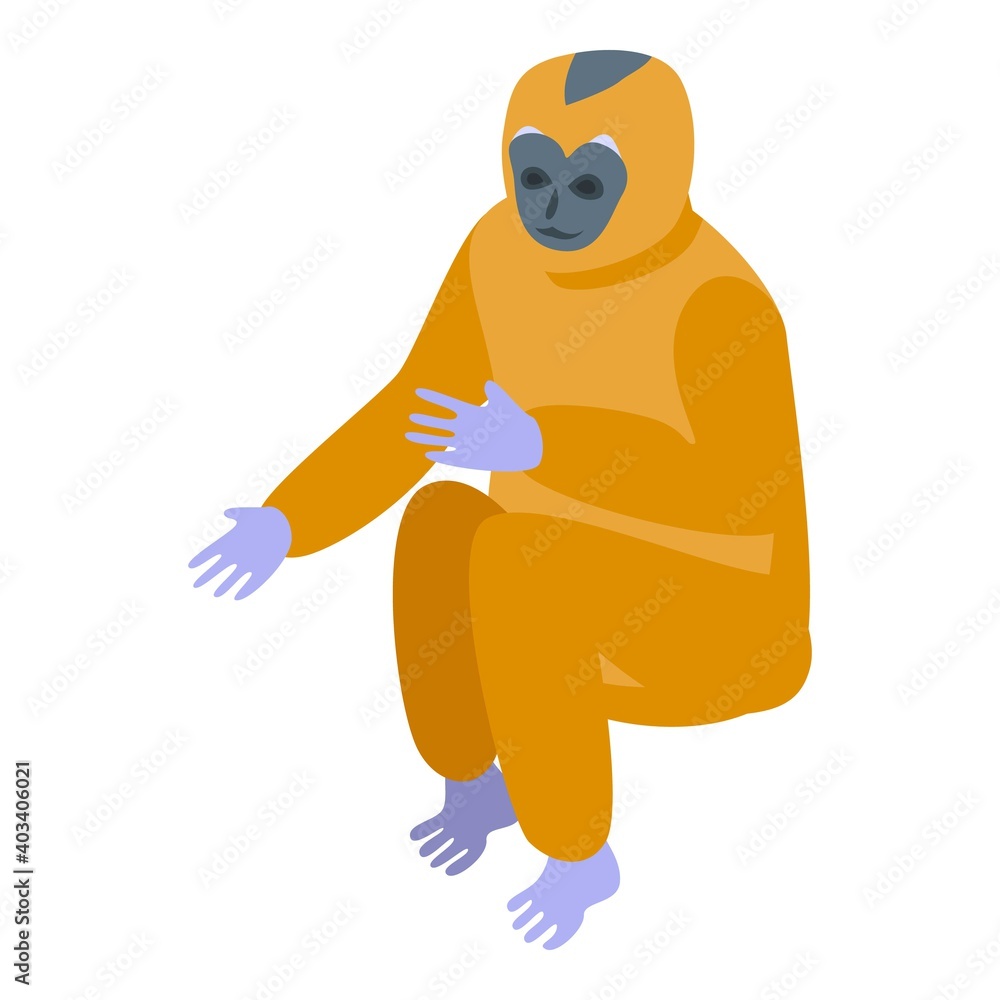 Aufkleber forest gibbon icon. isometric of forest gibbon vector icon for web design isolated on white backgrou