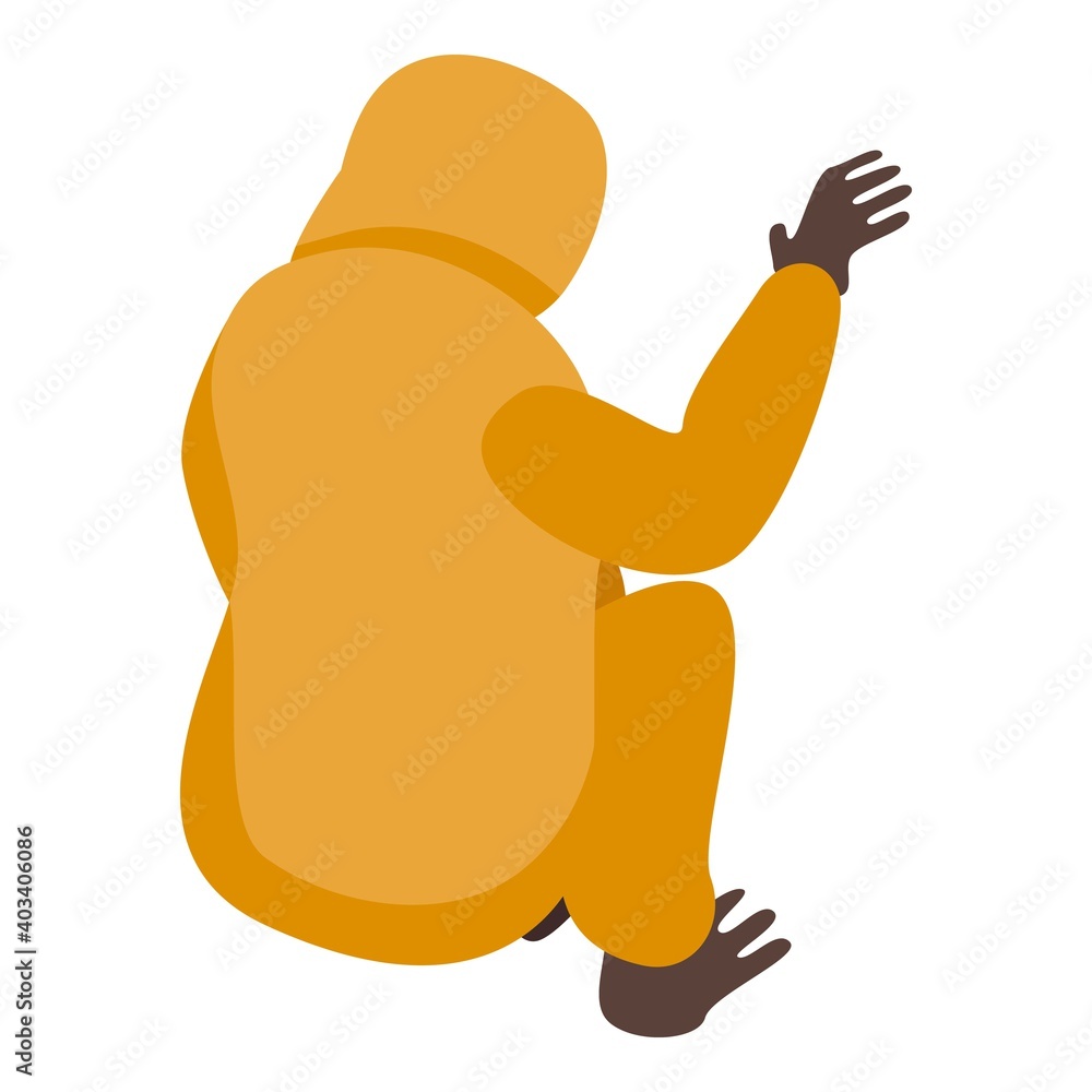 Poster back gibbon icon. isometric of back gibbon vector icon for web design isolated on white background
