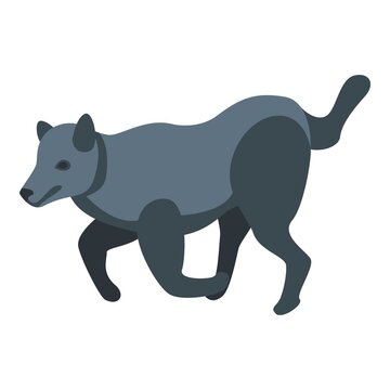 Funny wolf icon. Isometric of funny wolf vector icon for web design isolated on white background