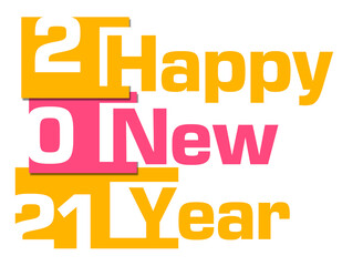 New year 2021 Pink Yellow Abstract Blocks 