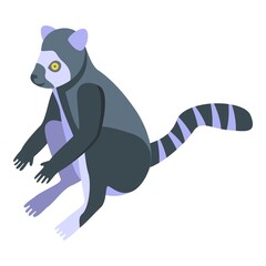 Mammal lemur icon. Isometric of mammal lemur vector icon for web design isolated on white background