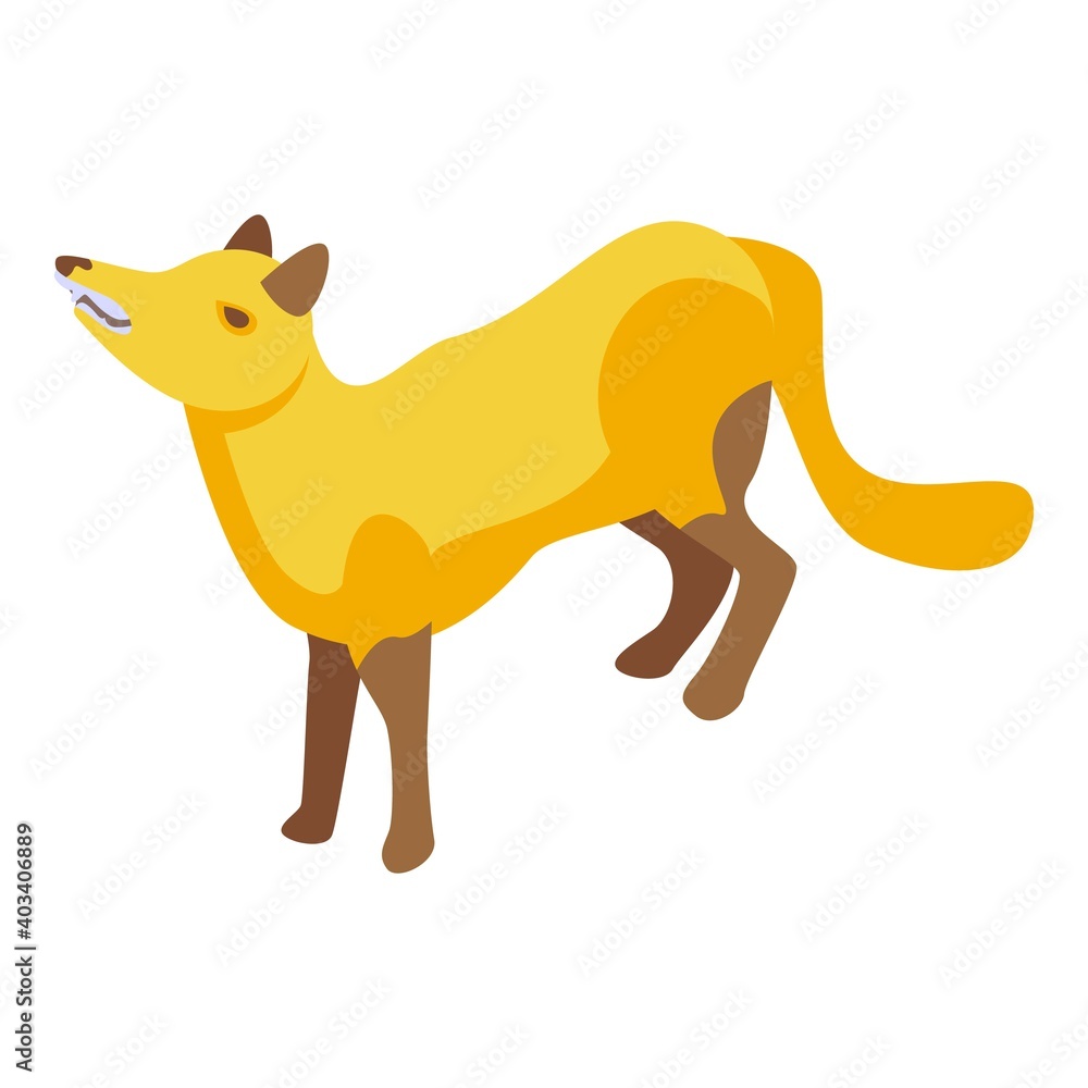 Poster pensive fox icon. isometric of pensive fox vector icon for web design isolated on white background