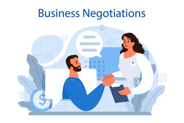 Business negotiations concept. Business planning and development