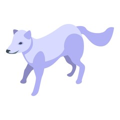 White fox icon. Isometric of white fox vector icon for web design isolated on white background