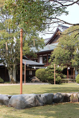 building (house ?) at a shinto shrine (izumo-taisha)  in izumo (japan)