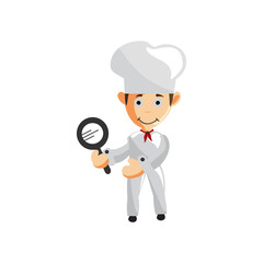 Chef character creation Illustration Template Pose Hold Magnifying