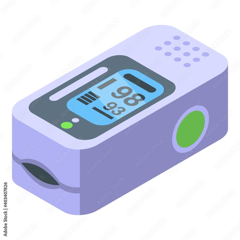 Poster pulse oximeter icon. isometric of pulse oximeter vector icon for web design isolated on white backgr