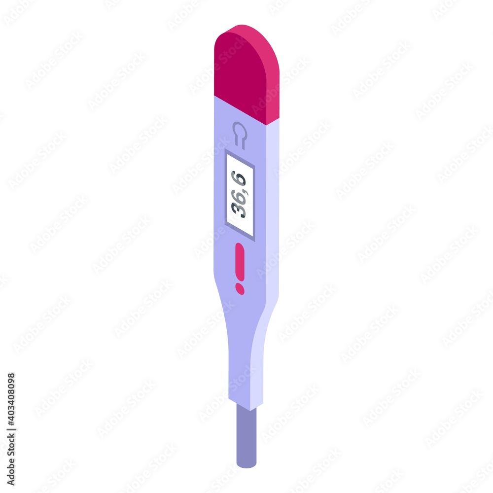 Poster thermometer icon. isometric of thermometer vector icon for web design isolated on white background