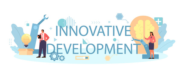 Fototapeta premium Innovative development typographic header. Idea of creative business solution