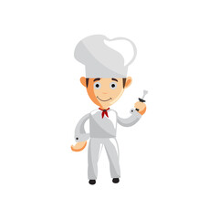 Chef character creation Illustration Template Pose hold screwdriver