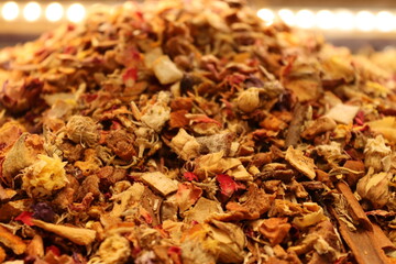 dried leaves in a basket