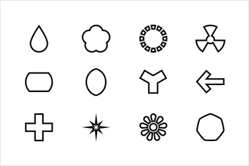 12 basic shapes outline
