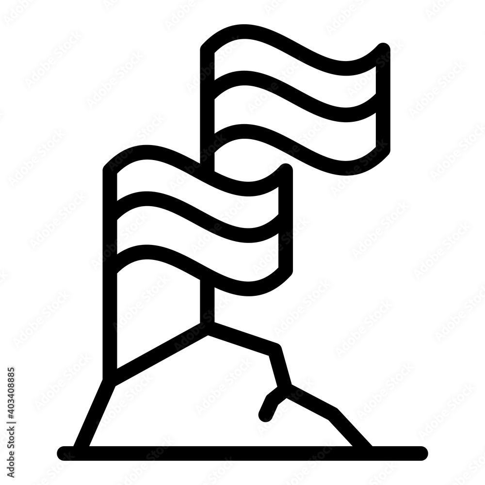 Poster flag target effort icon. outline flag target effort vector icon for web design isolated on white bac