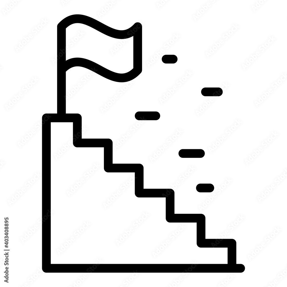 Poster stairs effort icon. outline stairs effort vector icon for web design isolated on white background