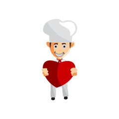 Chef character creation Illustration Template Pose take Love