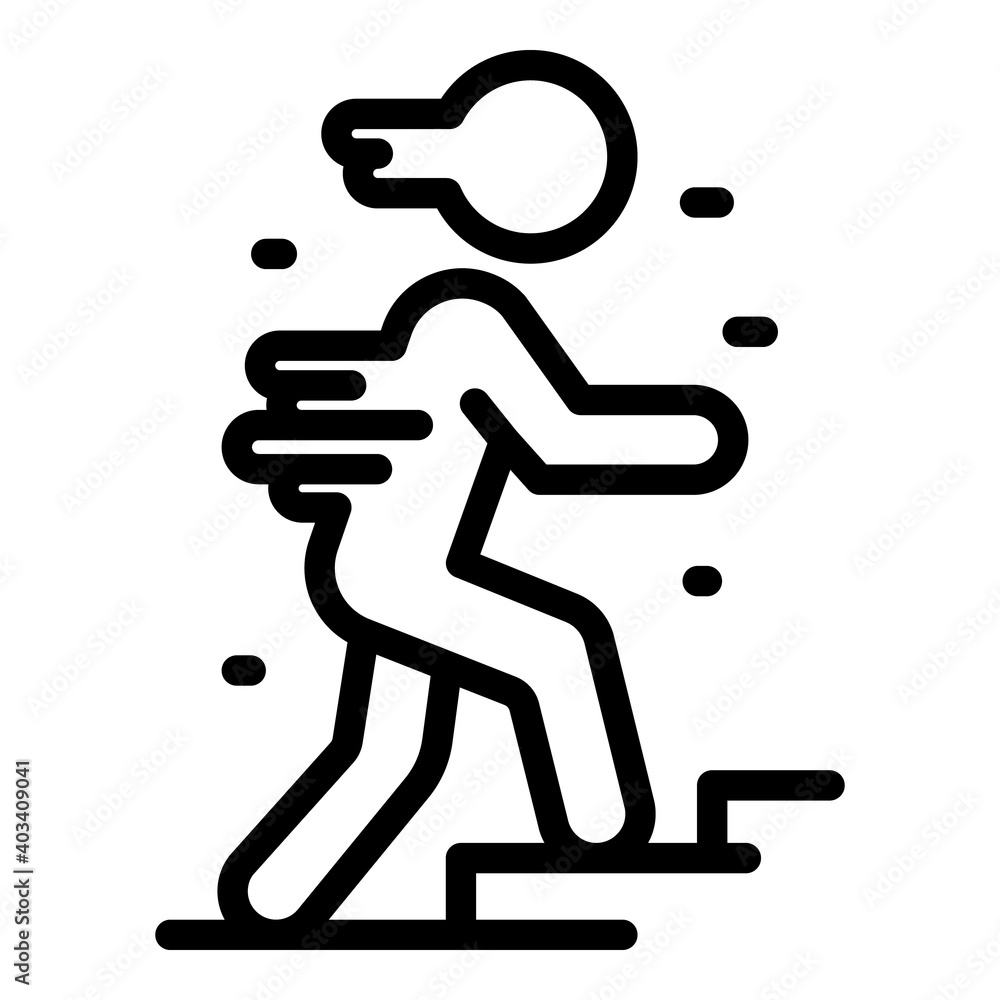 Poster fast up stairs icon. outline fast up stairs vector icon for web design isolated on white background