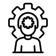 Thinking effort icon. Outline thinking effort vector icon for web design isolated on white background