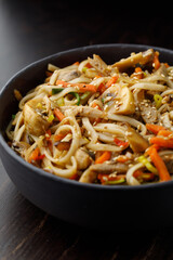 Noodles with seafood and vegetables