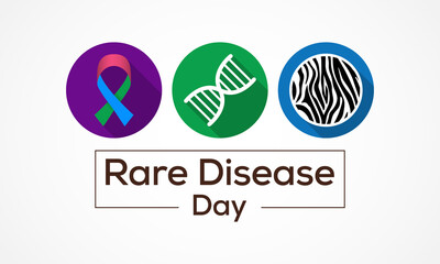 Rare Disease Day is an observance held on the last day of February to raise awareness for rare diseases and improve access to treatment and medical representation. Vector illustration.
