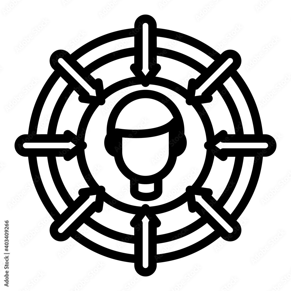 Poster person effort icon. outline person effort vector icon for web design isolated on white background