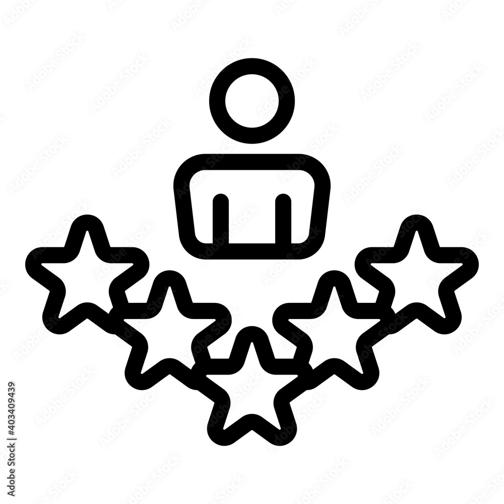 Poster star credibility icon. outline star credibility vector icon for web design isolated on white backgro