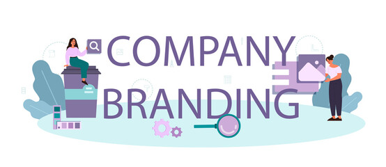 Company branding typographic header. Marketing strategy and unique