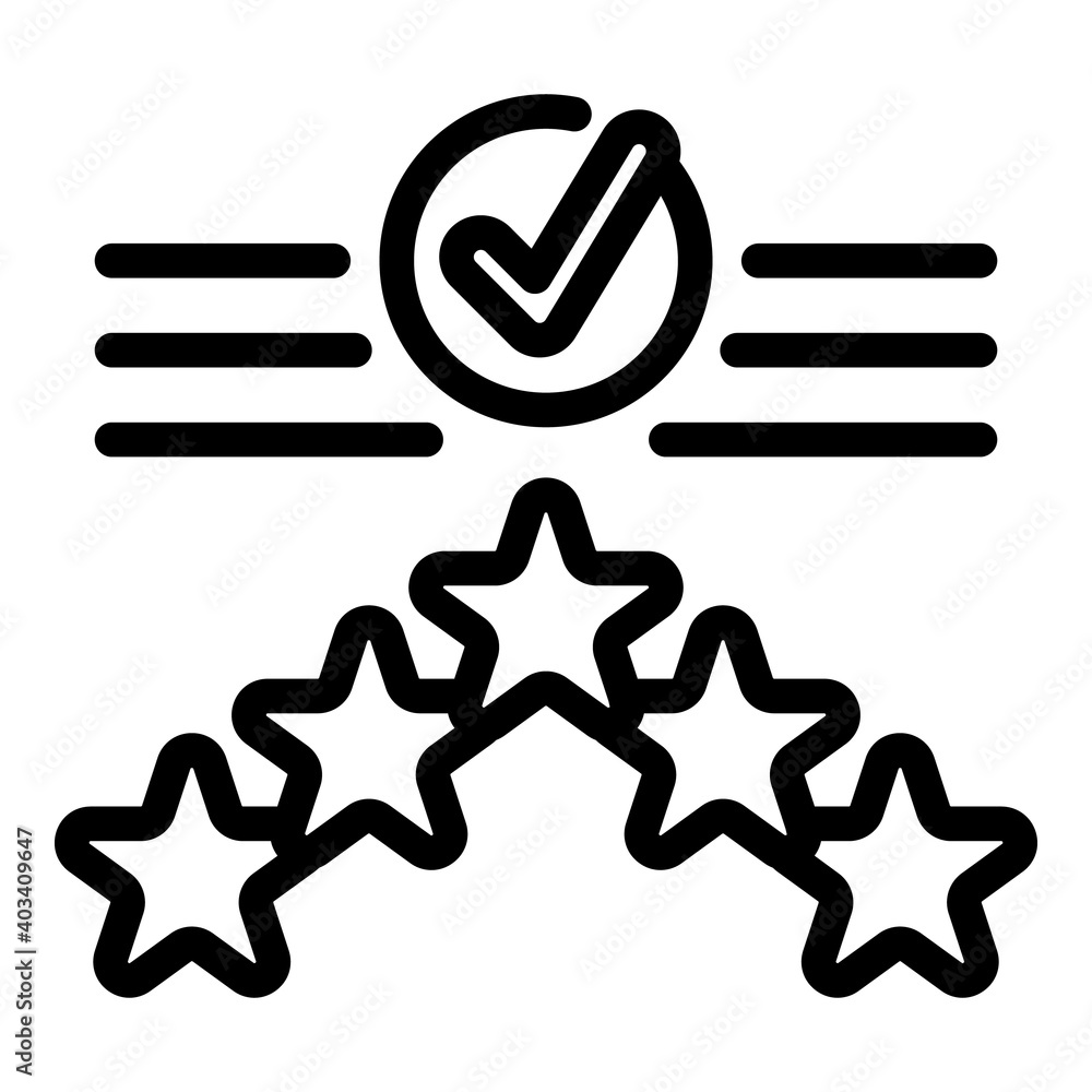 Poster rating credibility icon. outline rating credibility vector icon for web design isolated on white bac