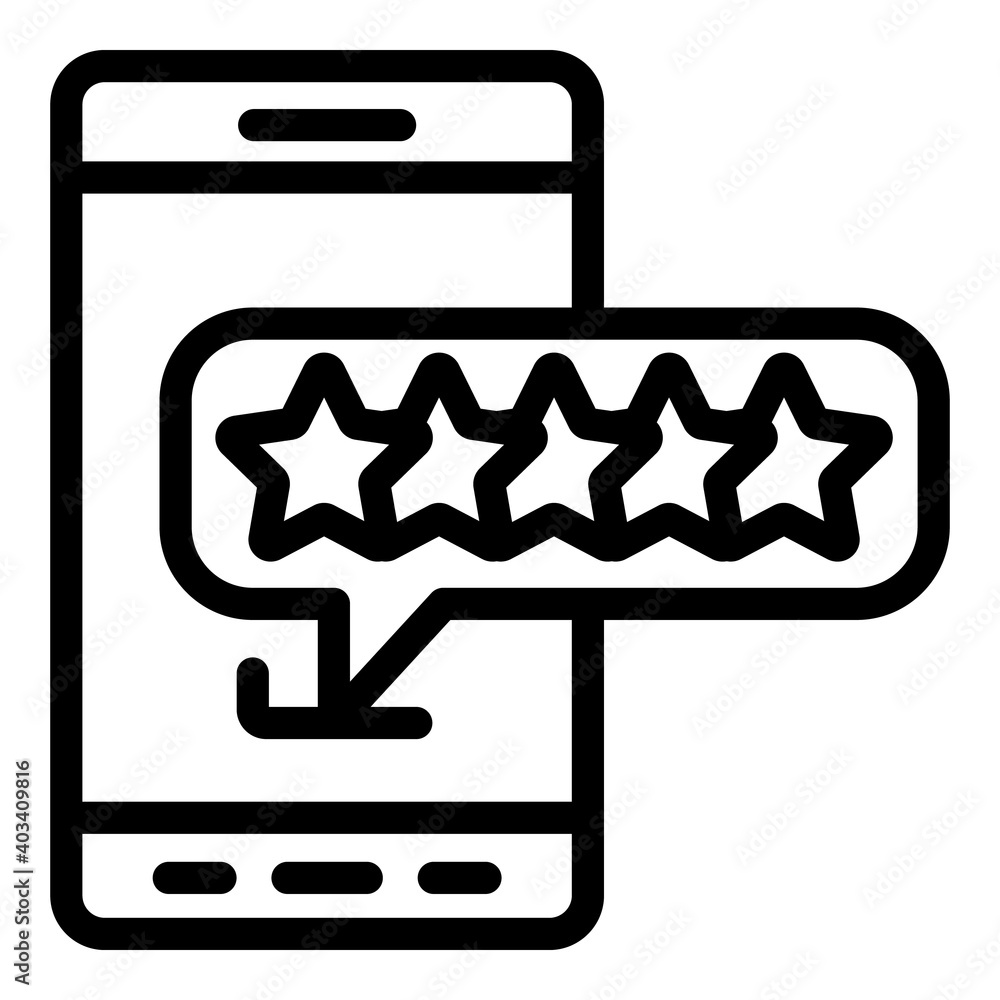 Poster smartphone online rating icon. outline smartphone online rating vector icon for web design isolated 