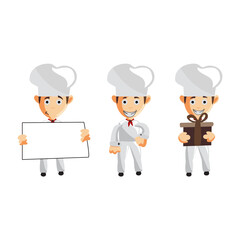 Chef Uniform character creation Illustration Template Pose Set