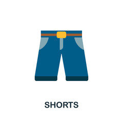 Shorts flat icon. Color simple element from clothes collection. Creative Shorts icon for web design, templates, infographics and more