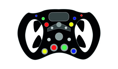 Sport car, sim racing and video games steering wheel isolated icon. Vector illustration.