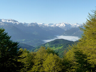 Fototapeta na wymiar Via ferrata at Berchtesgadener Hochthron mountain, Bavaria, Germany