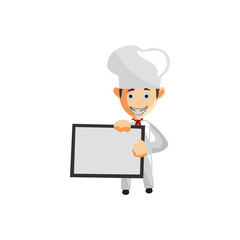 Chef Happy character creation Illustration Template Pose Blank Board