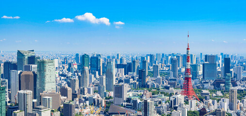 東京　青空と都市風景