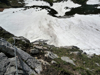 Via ferrata at Berchtesgadener Hochthron mountain, Bavaria, Germany