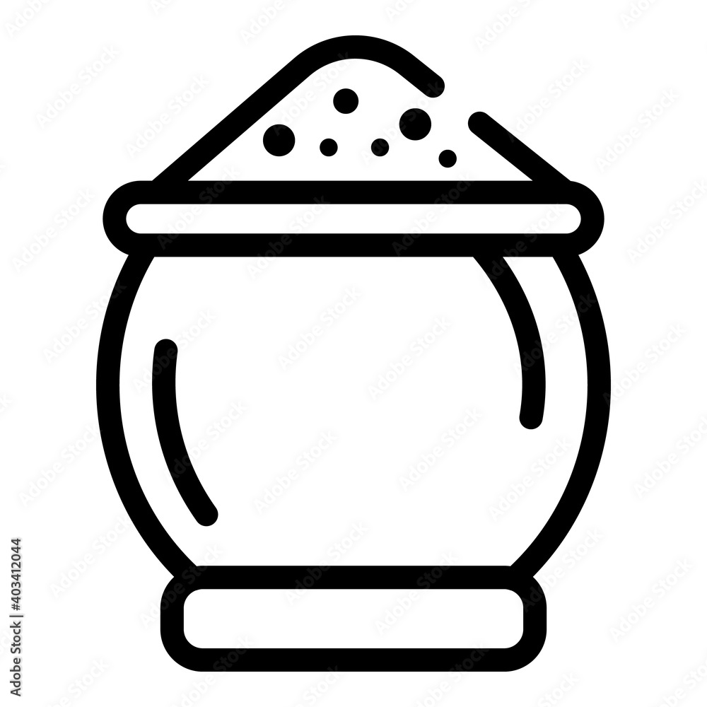 Poster bowl with the flour icon. outline bowl with the flour vector icon for web design isolated on white b