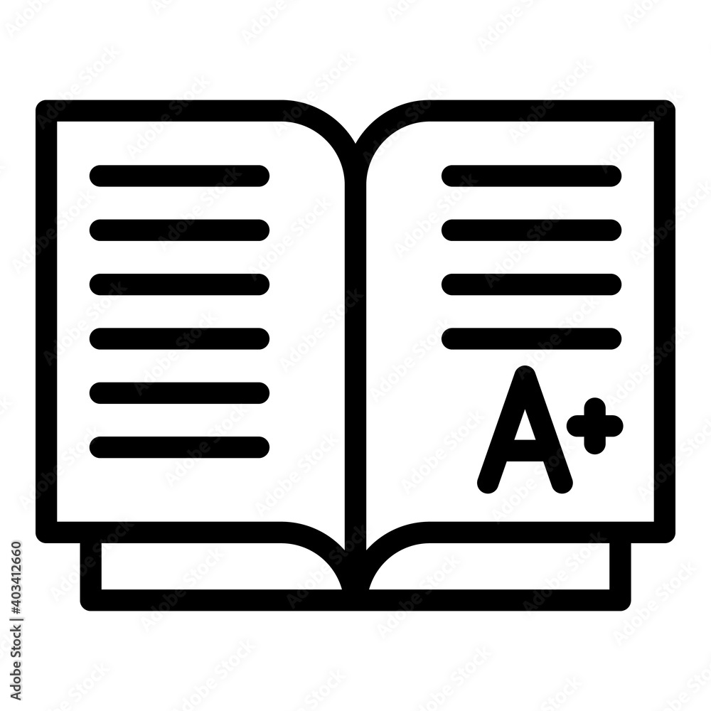 Poster school notebook icon. outline school notebook vector icon for web design isolated on white backgroun