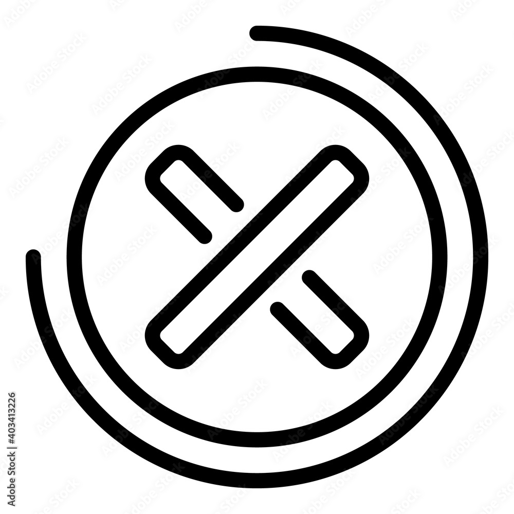 Poster rejected sign icon. outline rejected sign vector icon for web design isolated on white background