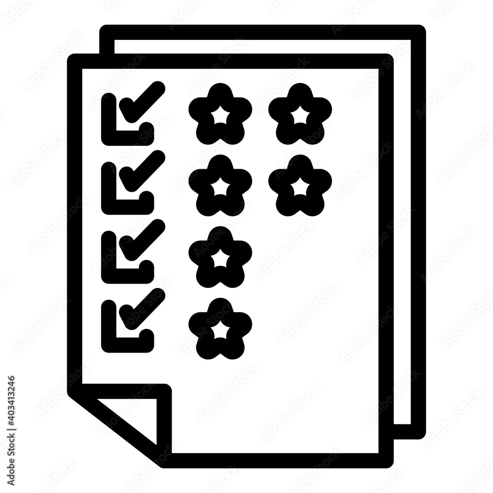 Poster school test sheet icon. outline school test sheet vector icon for web design isolated on white backg