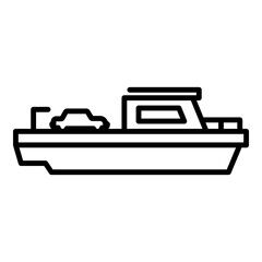 Cargo ferry icon. Outline cargo ferry vector icon for web design isolated on white background