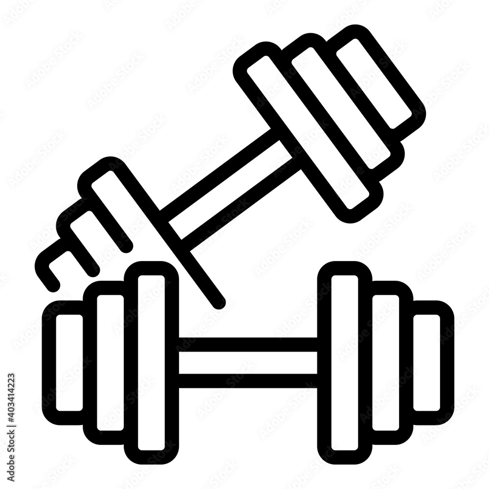 Poster dumbbells icon. outline dumbbells vector icon for web design isolated on white background