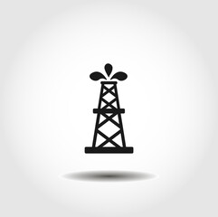oil well icon. Pumpjack isolated vector icon. ecology design element