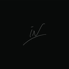 Fototapeta na wymiar iN initial handwriting logo for identity