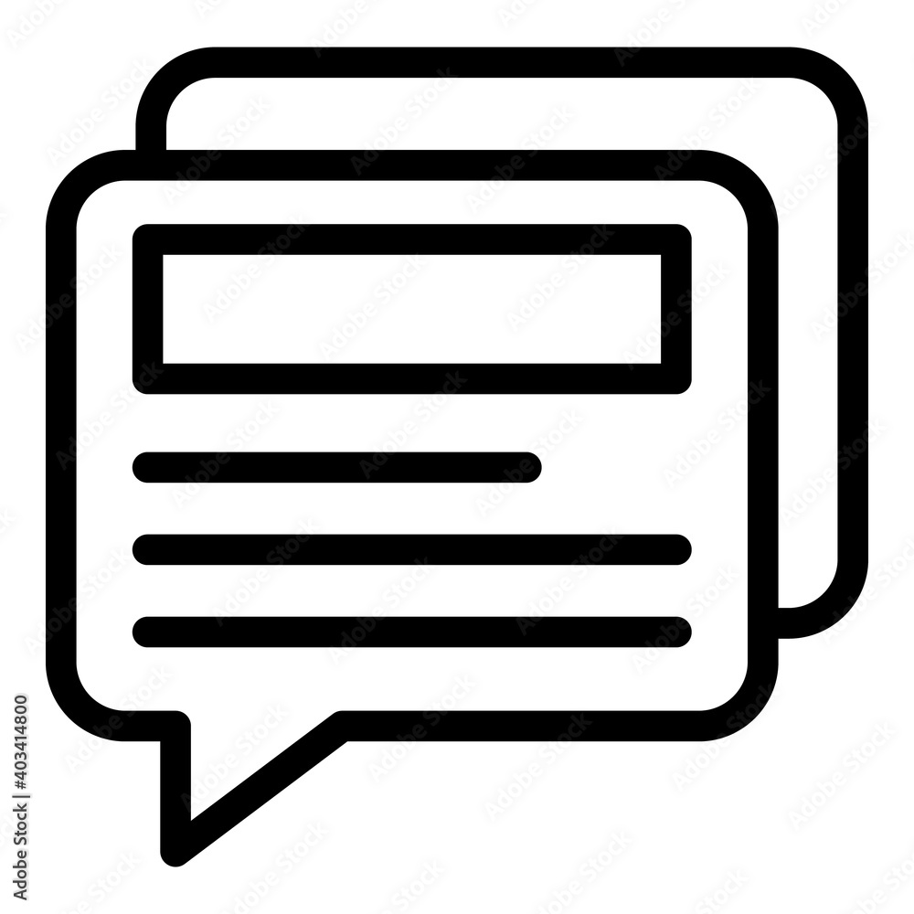 Poster chat actualization icon. outline chat actualization vector icon for web design isolated on white bac
