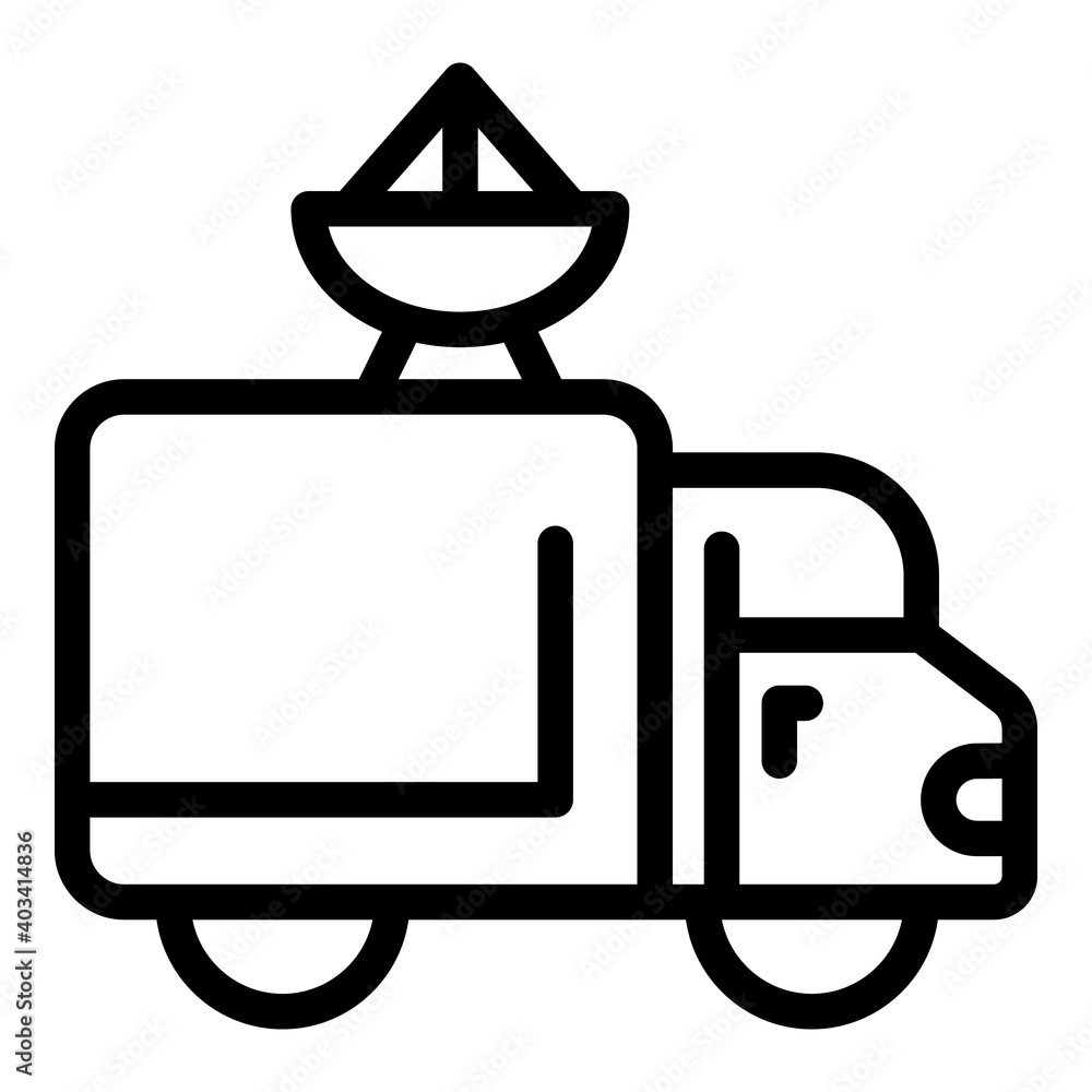 Poster van actualization icon. outline van actualization vector icon for web design isolated on white backg
