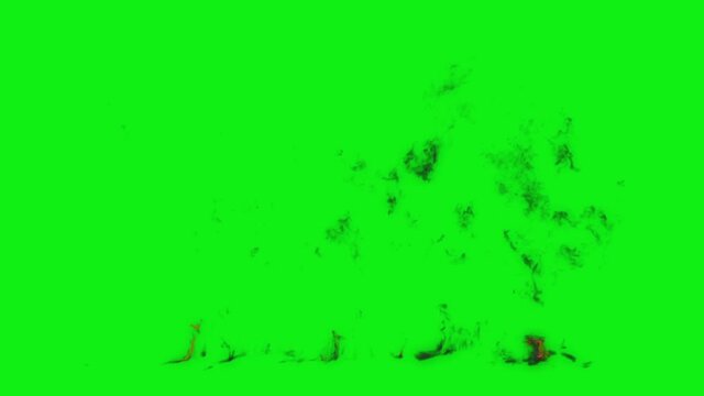 Napalm Fire and Smoke Explosion, Green Screen Chromakey